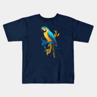 Blue and Gold Macaw Kids T-Shirt